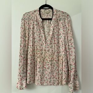 Zadig & Voltaire Tink blouse pink with black lace trim